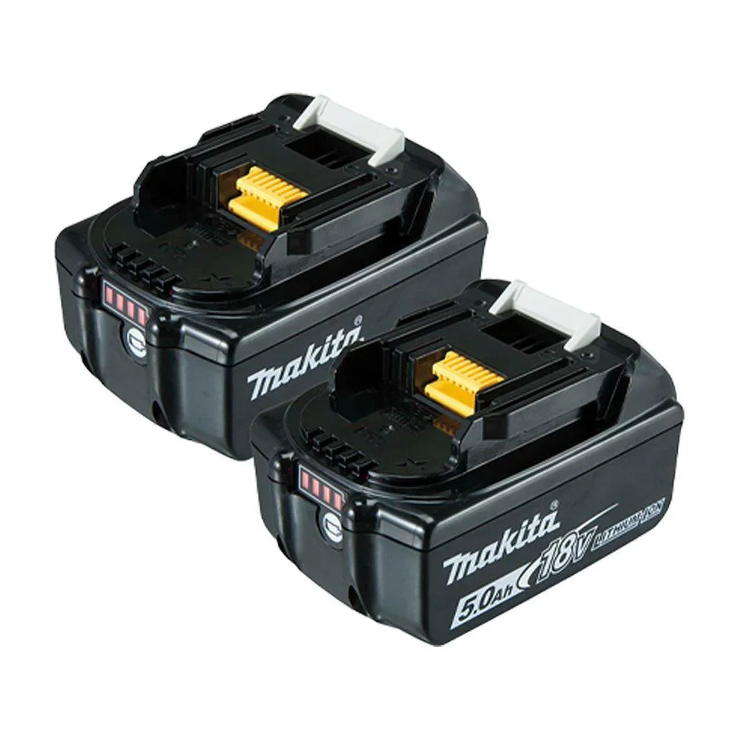 Makita 18V 5.0Ah Li-Ion Battery Kit (2-Pack) with Charger & Storage Case